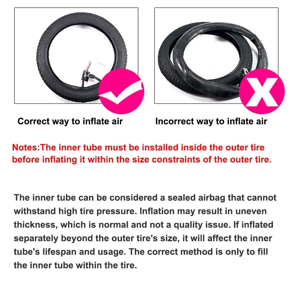 Bike Inner Tube For Mountain Road Bike 12-20inch Tyre Butyl Rubber Bicycle Tube Tire  Presta Valve Tube