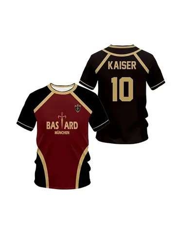 Jersey Futsal Pattern Vl Replika Blue Lock Anime Bastard Munich Tees Summer Men'S And Women's T-shirt Casual Sports T Shirts Top