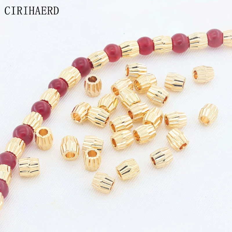 

20Pcs Copper Metal Small Bead 14K Gold Plated Separation Beads For Jewelry Making Pearl Bracelet Spacer Beads DIY Accessories
