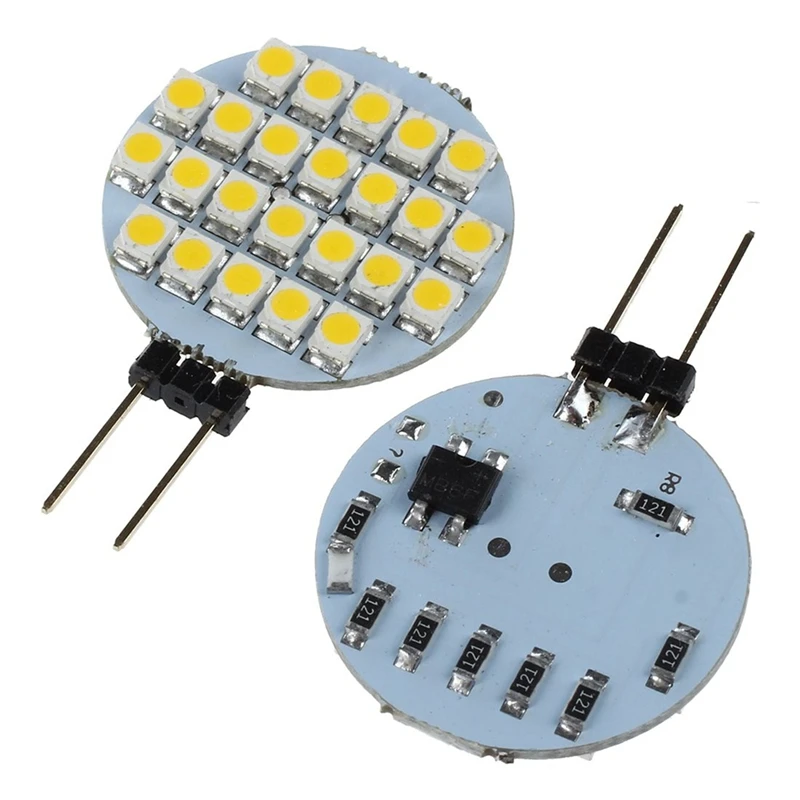 

AFBC 10 шт. Зеркальный передний фонарь LED G4 12 В в форме диска 12 В LED G4 Круглая плоская пластина Двойные иглы Круглый теплый белый свет