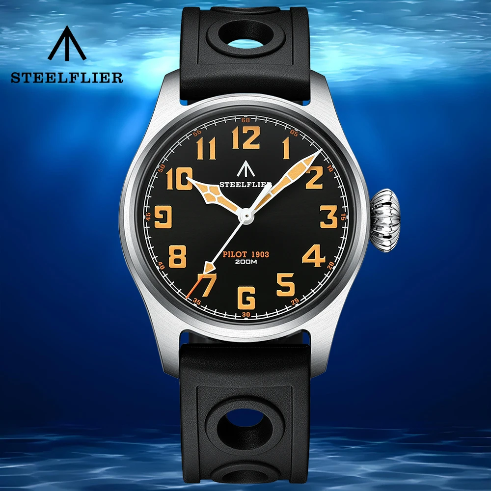 STEELFLIER Official SF740V Men's Quartz Watch Super C3 Luminous 200M  Waterproof VH31 Mute Movement Fashion Business Wristwatch