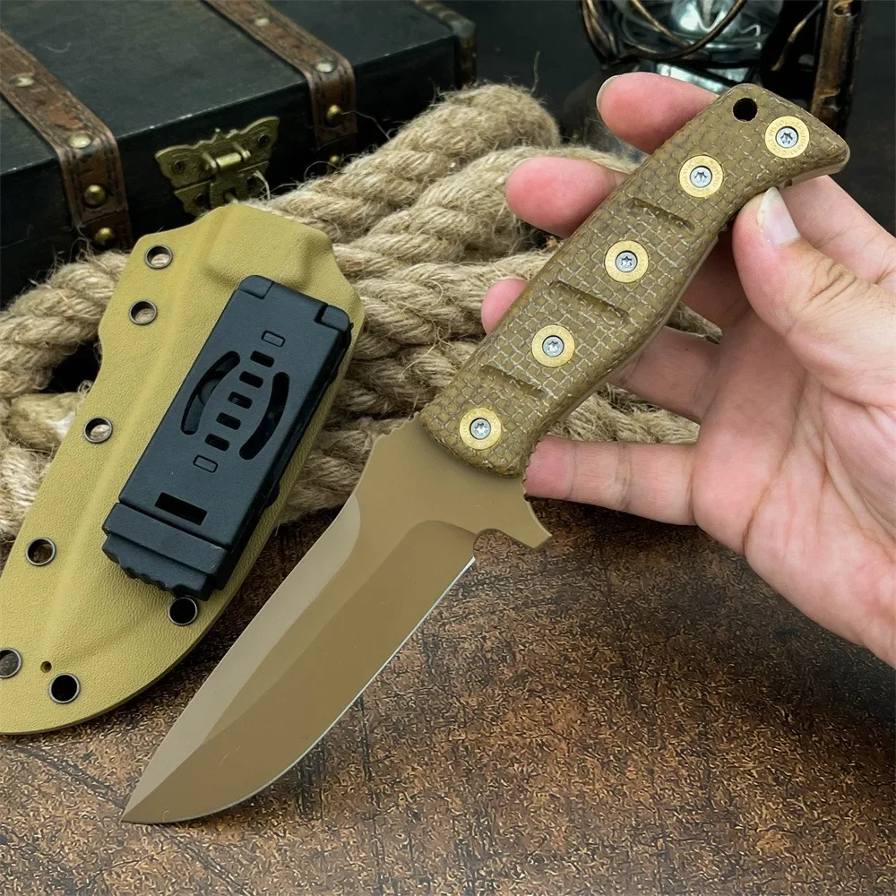 

BM 375 Shane Sibert Adamas Открытый Кемпинг Нож с фиксированным лезвием D2 Лезвие Микартовая ручка Охотничьи режущие инструменты для выживания с ножнами