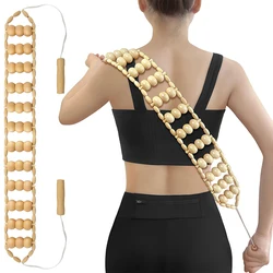 Full Body Massage Roller Rope Wood Back Massage Roller Rope Wood Therapy Cellulite Massage Tools for Neck Leg Back Pain Relief