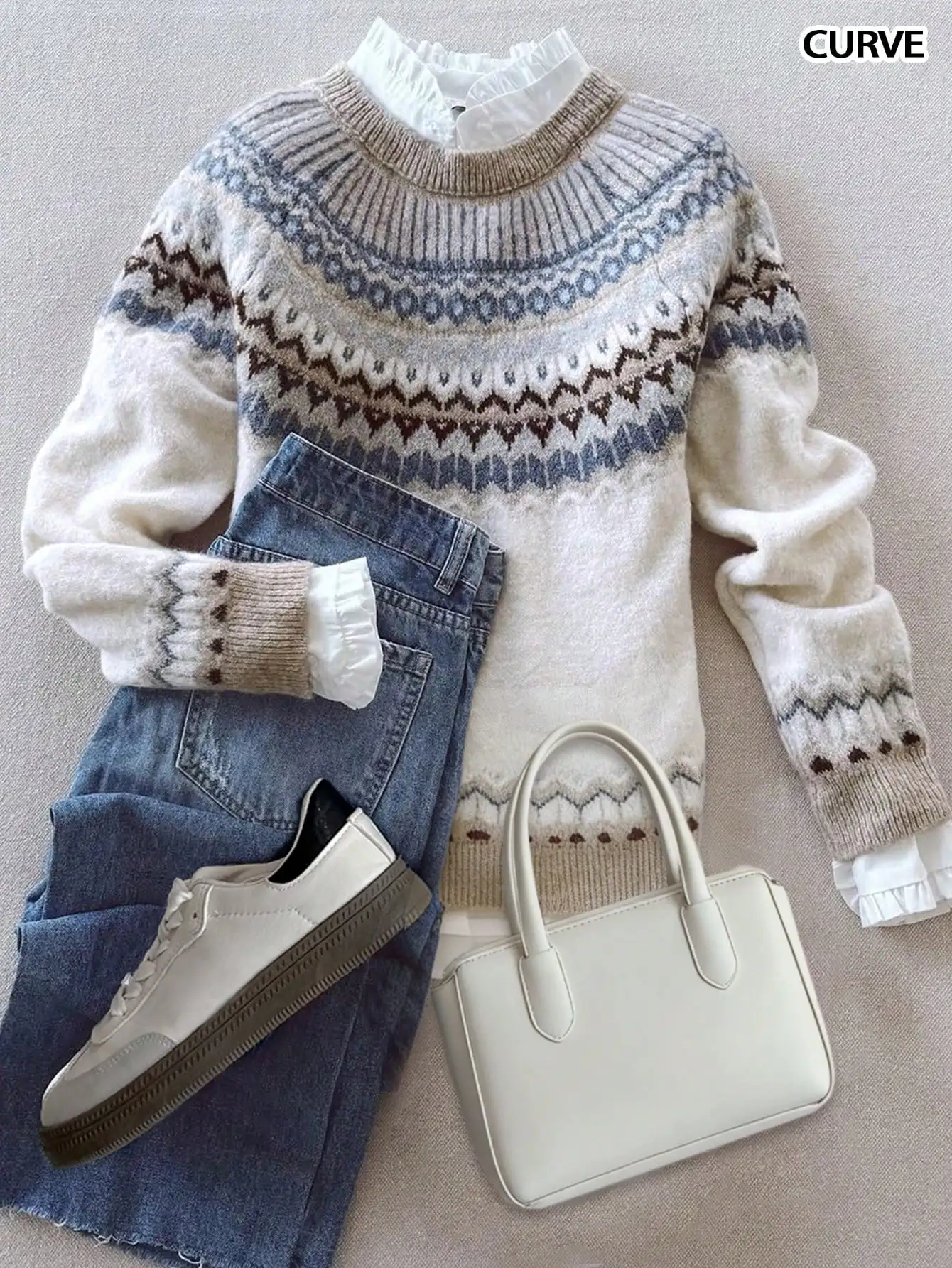 

Женский свитер крупной вязки с узором «Феррингтон», круглый вырез, длинный рукав, свободный крой, для осени и зимы, повседневная офисная одежда