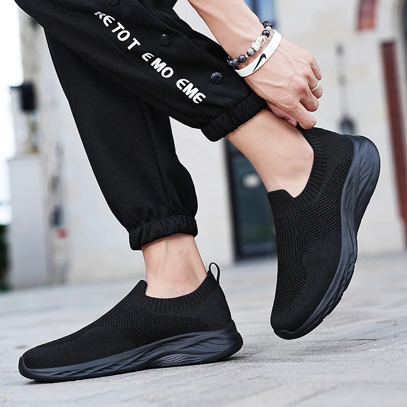 

Men Breathable Mesh Sneakers Outdoor Lightweight Walking Running Shoes for Slip on Casual Loafers Zapatillas Hombre Plus Size 48