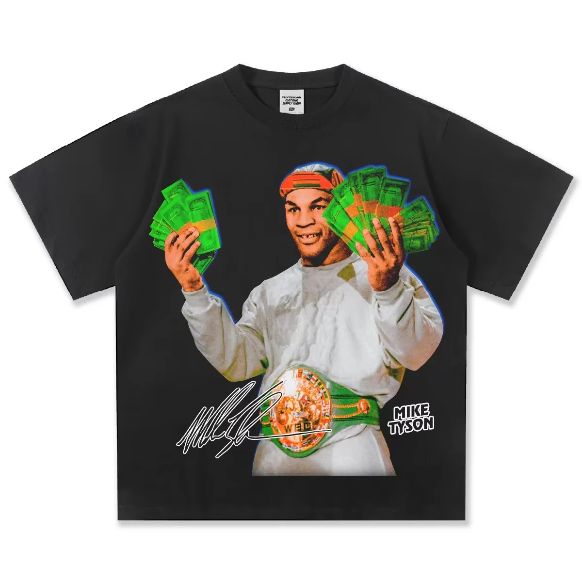 2026Men's Mike Tyson Money Print Graphic T-Shirt 100% Cotton Vintage Boxing Icon Print  Breathable Daily Casual Apparel