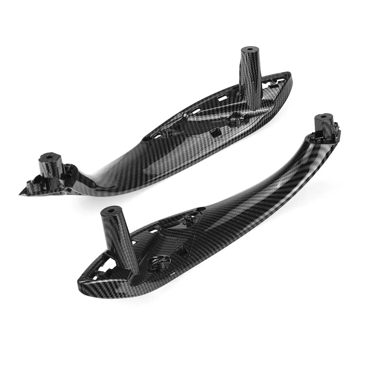 Carbon Fiber Look Car Rear Inner Trim Door-Pull Handle Interior Door Handles Cover For BMW F30 F80 F82 F31 F32 F33 F35 2013-2017