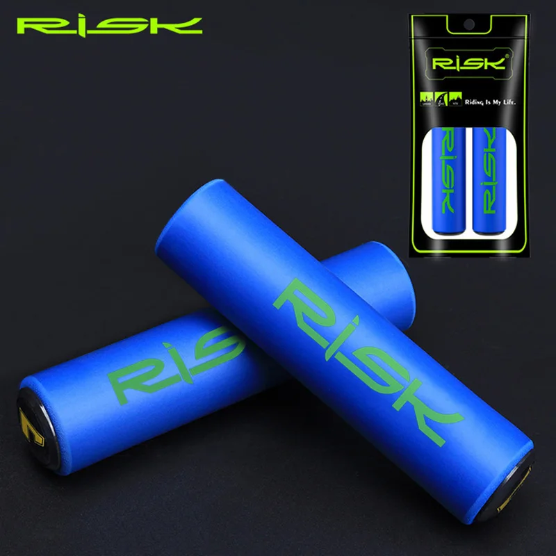 RISK Bicycle Handlebar Grips MTB Bike Grips With Dust Plug Shock-Absorbing Anti-skid Bike Grips Cycling Handle Cover