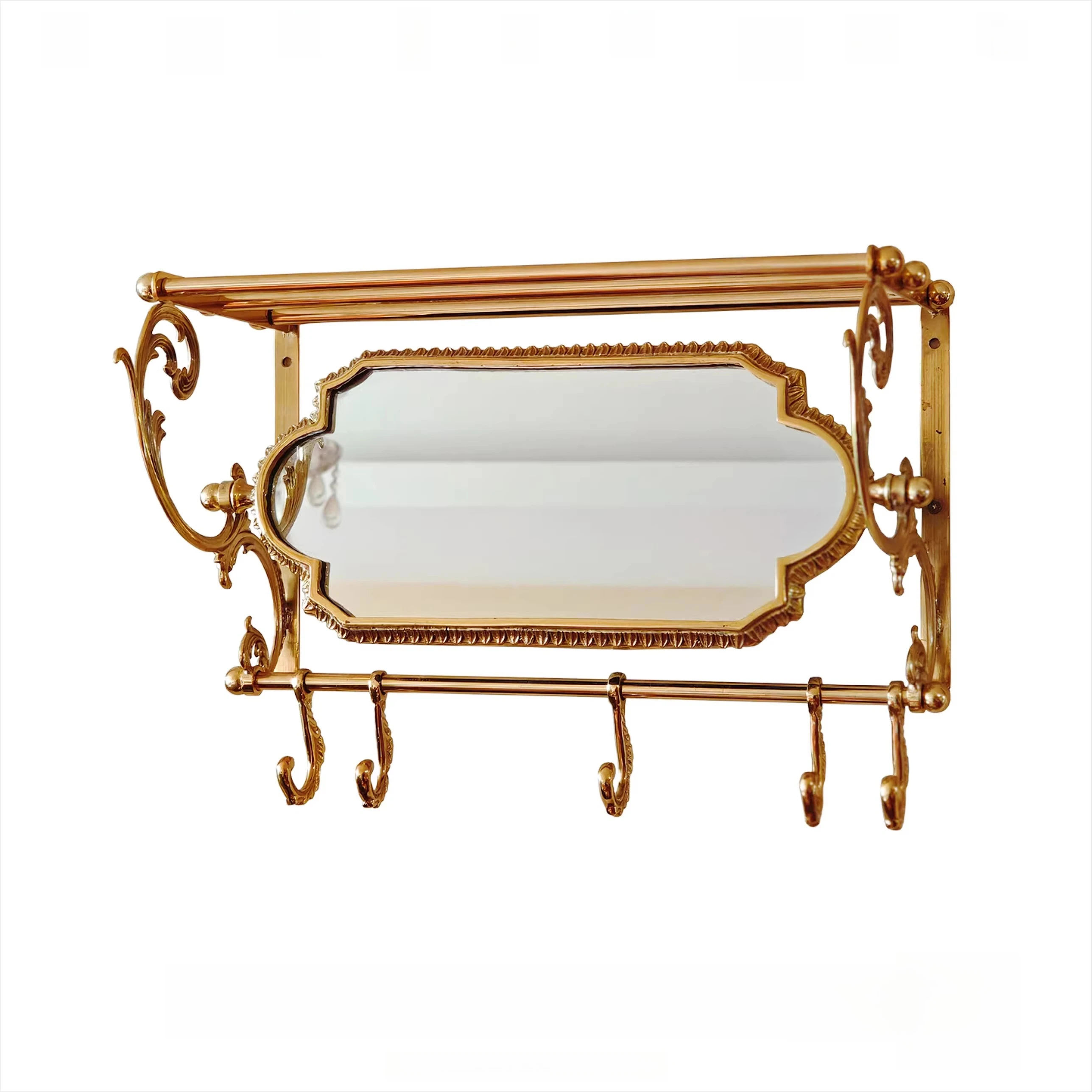 

Европейская ретро-подвеска из латуни для ванной, спальни, прихожей, антикварная нишевая французская вращающаяся зеркальная подвеска