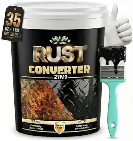 

2 in 1 Rust Converter & Metal Primer, 35 oz – Black Rust Reformer for Cars, Trucks, Trailers – Heat-Resistant, Long-Lasting Prot