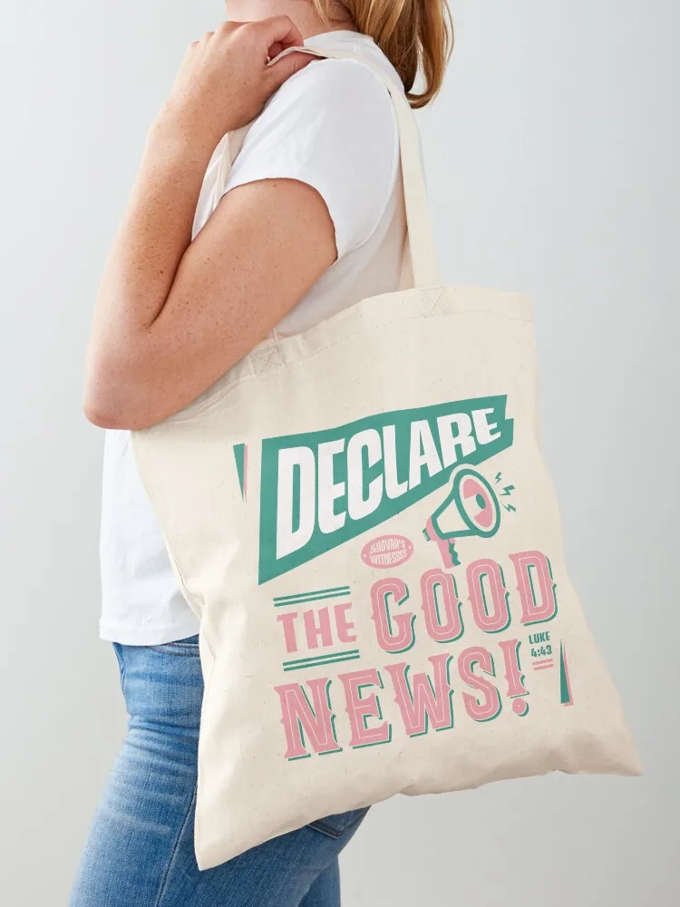 Declare The Good News Vintage Style Rose Green Tote Bag tote bag university Shopper tote bag screen