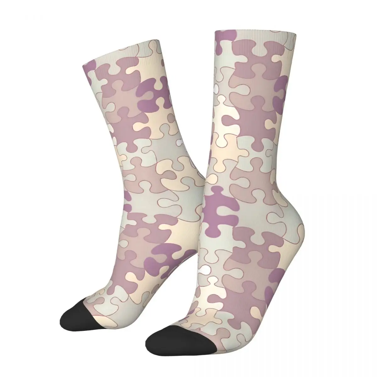 

Puzzled Cottagecore Pastels Crazy Men's Socks Unisex Jigsaw Puzzle Harajuku Seamless Printed Novelty Crew Sock Boys Gift