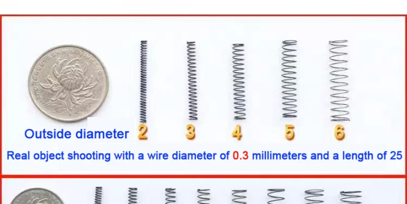 Drahtdurchmesser 4,5 mm, 65Mn Federstahl, Außendurchmesser: 25-48 mm, Länge: 30-150 mm, hohe Elastizität, starke Druckkompressionsfeder – Detail 8