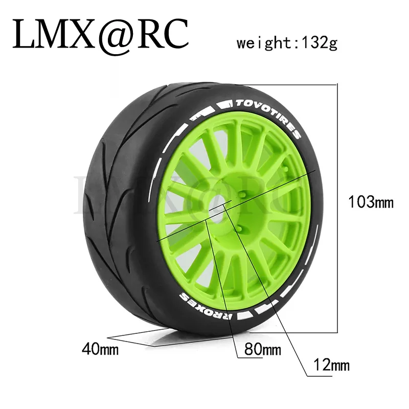 1Set 103mm 1/8 RC Off-Road Buggy Rally Car Tires Wheel 17mm Hex for ARRMA Redcat Team Losi Kyosho VRX HPI WR8 HSP Hobao