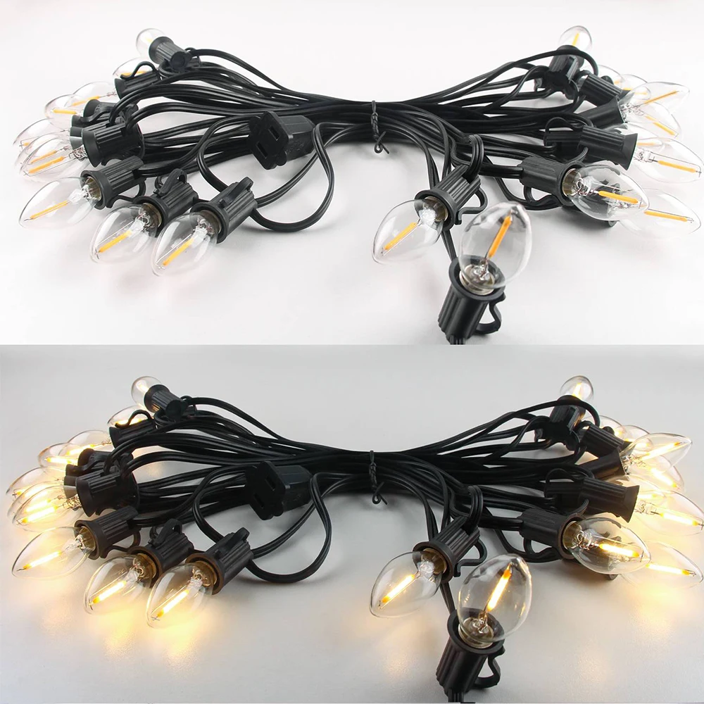 

Street Outdoor C7 Lights Garland Christmas Retro Vintage Wedding Waterproof Connectable Patio Fairy String Decorative Led Light