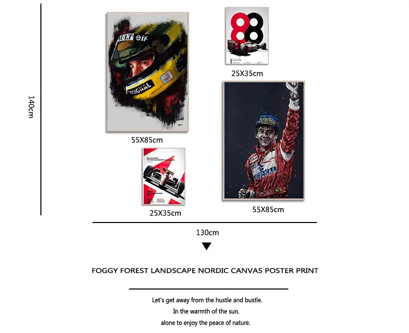 Ayrton Senna F1 Formula Legend Star Champion Race Car Poster Wall Art Canvas Prints Vintage Painting For Home Room Decor