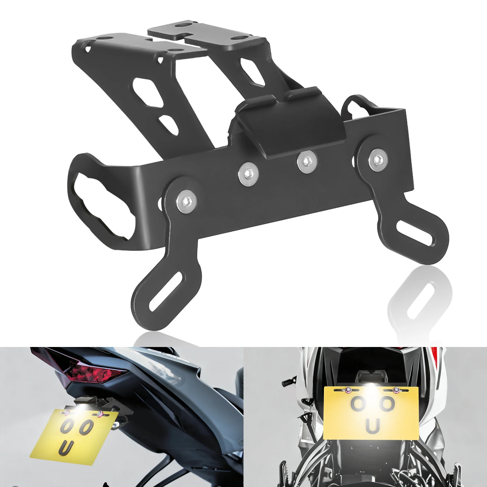 

Rear Fender Eliminator tail tidy with LED License Plate Light- For Kawasaki Ninja ZX6R 2019-2024, Easy Install