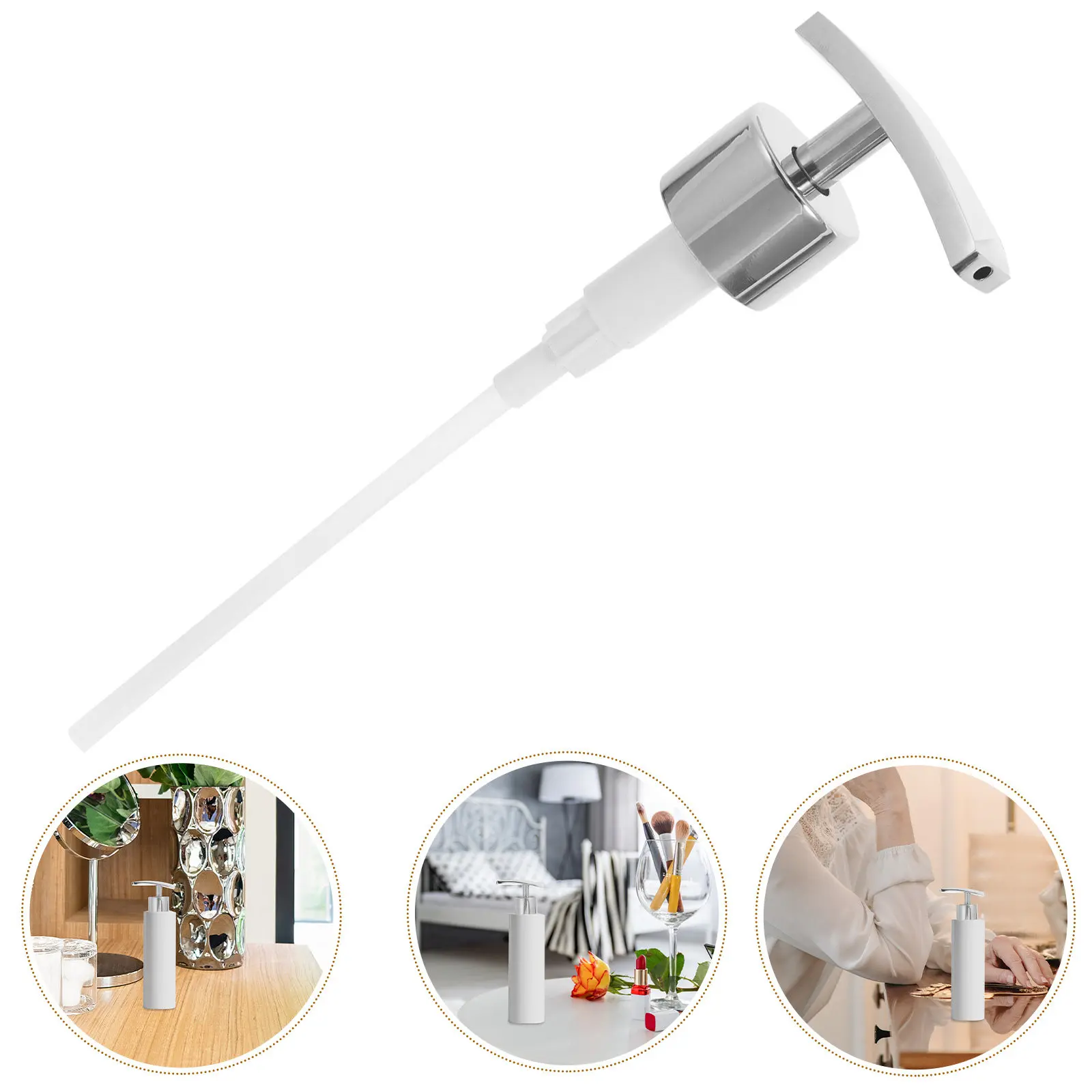 Zinc Alloy Lotion Dispenser Pump Head Stylish Modern Press Design Compatible with Shampoo Soap Lotion Bottles Bathroom Kitchen