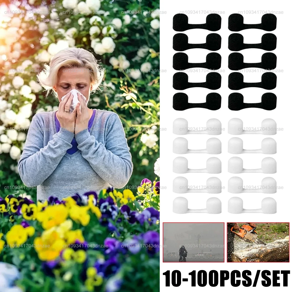 Wholesale 10-100PCS Portable Sponge Nasal Plug Anti-pollution Nose Filters Sponge Nose Filter Anti-dust Prevent Pollen Allergy