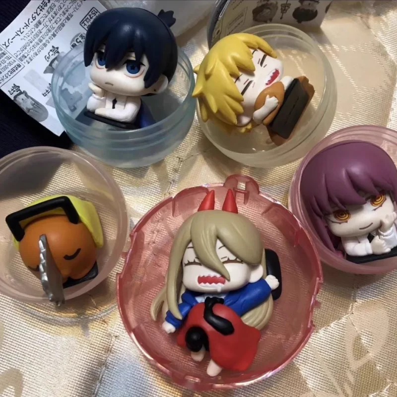 Muñeco Coleccionable Original de Chainsaw Man, Figuras de Anime Gashapon, Pochita, Denji, Makima, Lindo Modelo de Juguete, Regalo para Colección de Escritorio