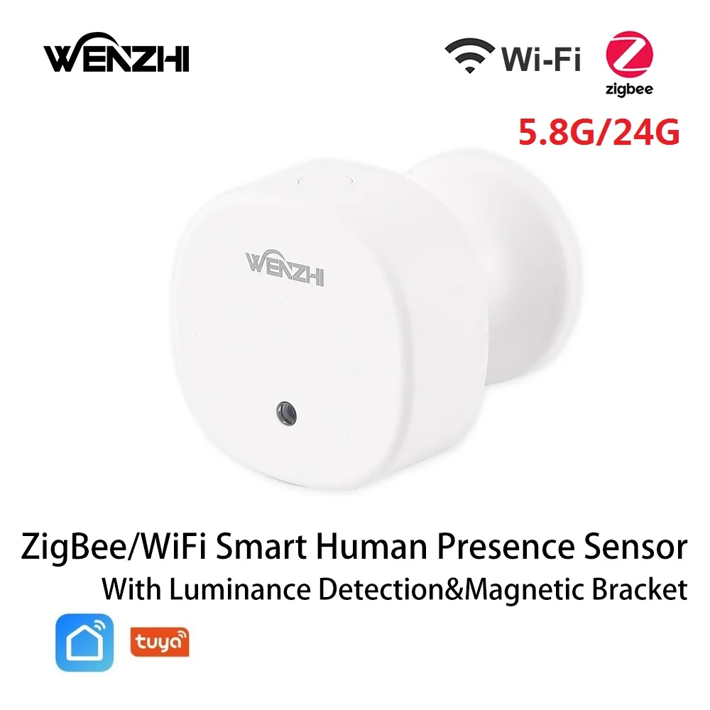 

Датчик присутствия человека ZigBee/Wi-Fi MmWave, радар с датчиком движения, обнаружение движения тела с подсветкой, помощник умного дома Tuya