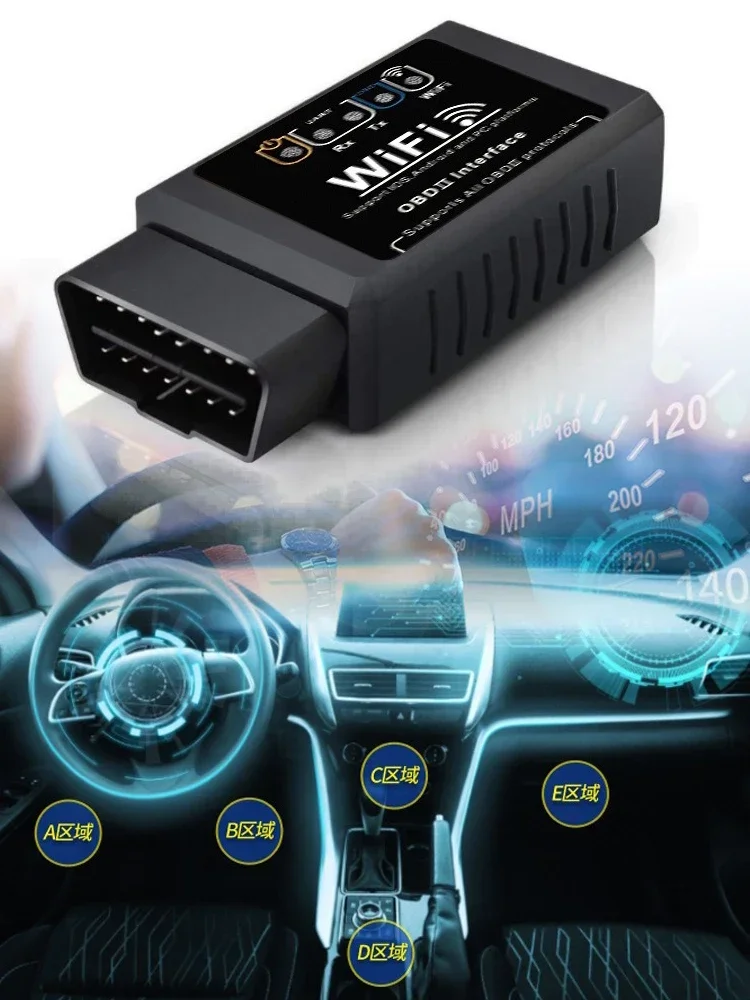 Lecteur de Code WiFi OBD2 ELM327, Scanner V1.5, outils de Diagnostic de voiture, détecteur de défauts de voiture pour Android/IOS/PC