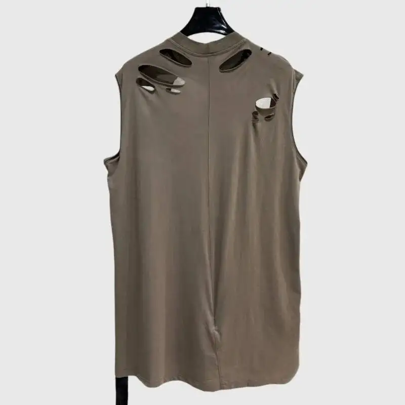 HKSH Spring Summer New Men's Dark Tide Cotton Niche Sleeveless Hollow Out Holes Vest Personalized Trendy Tank Tops Women HK4567