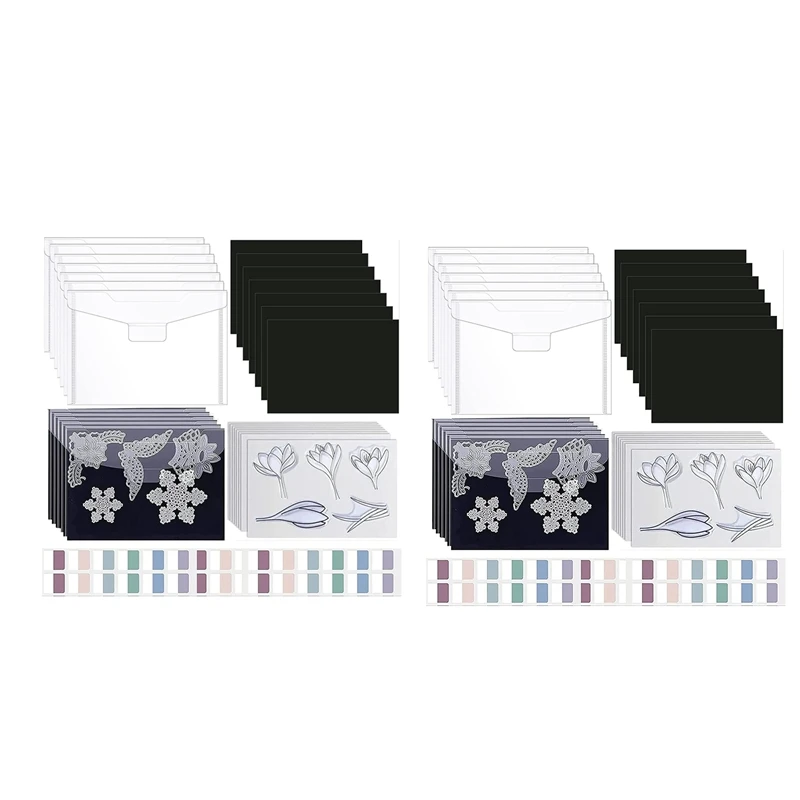 Clear Stamped And Die-Cut Storage Bags, Reusable Stamp Template Envelopes For Organizing Scrapbooking Supplies