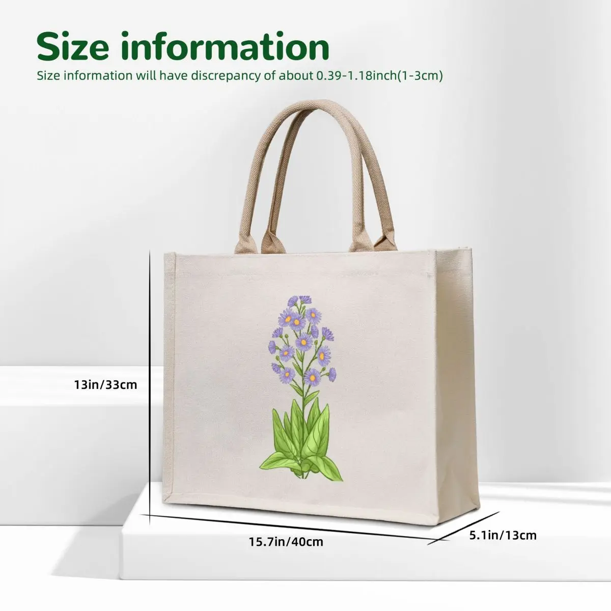 Sky Blue Aster Tote Bag Handbags Cloth bag shopping bag logo Eco