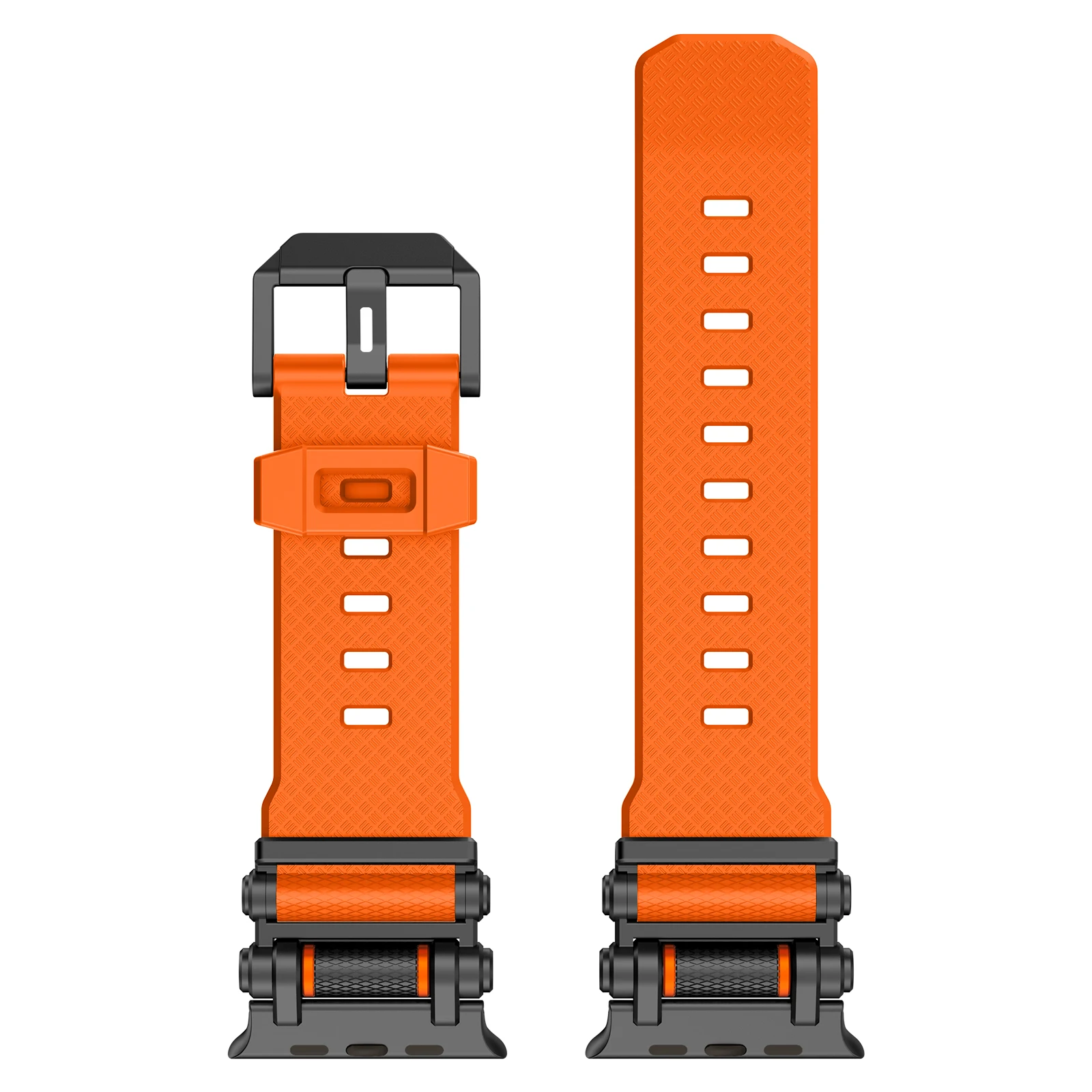 حزام ساعة من السيليكون مع موصل معدني لسلسلة ساعات Apple 44/45/46/49 ملم حزام سيليكون أنيق مع موصل قابل للدوران