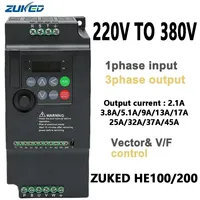 ZUKED 220V TO 380V Economical VFD Variable Frequency Drive Converter Inverter 1.5/2.2/3.7/4/5.5/7.5/KW Motor Speed Controller