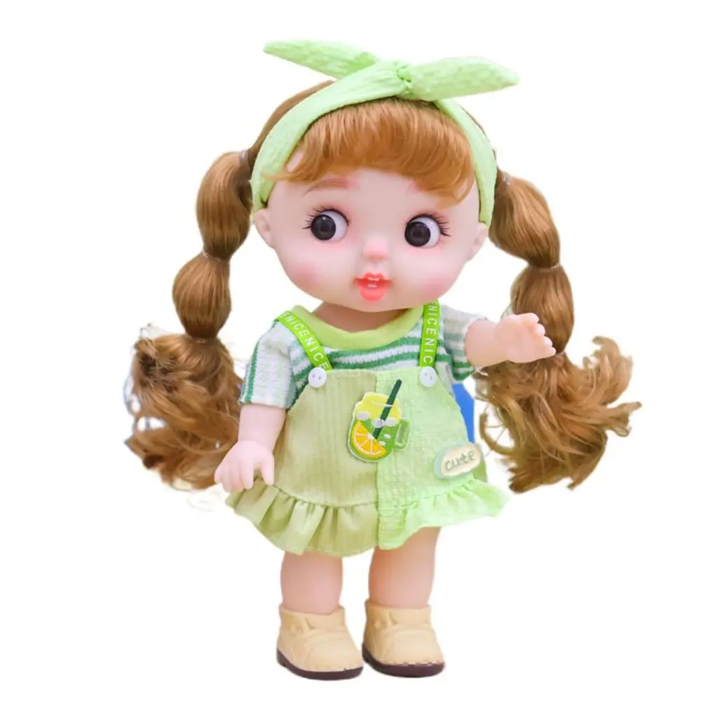 Exquisite with Pretty Clothes Shoes 26cm BJD Doll Funny Expressions Lovely Curly Hair Doll 5 Movable Joints Cute Girl Toy Gift