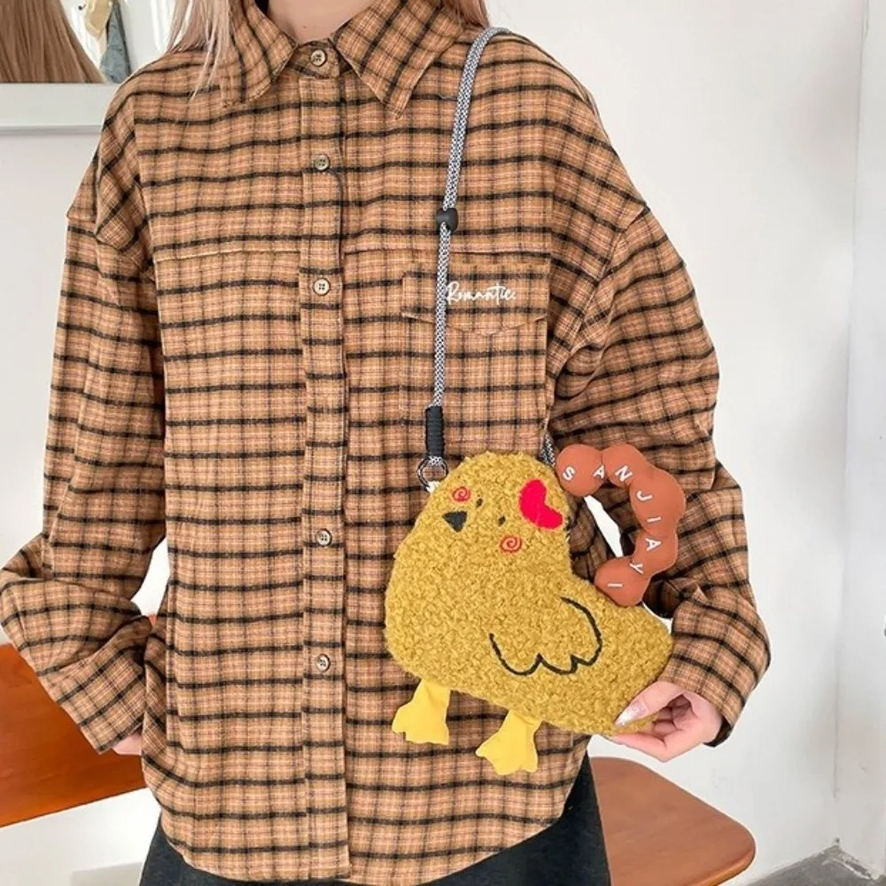 

Изысканная сумка с рисунком медведя, кролик, большая вместительная плюшевая сумка на плечо, легкая женская сумка через плечо с цыпленком, отпуск