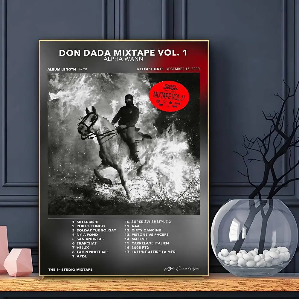 Rapper Alpha Wann Poster HD Sticky Wall Art Printing Waterproof Home Living Bed Room Bar Aesthetic Decor