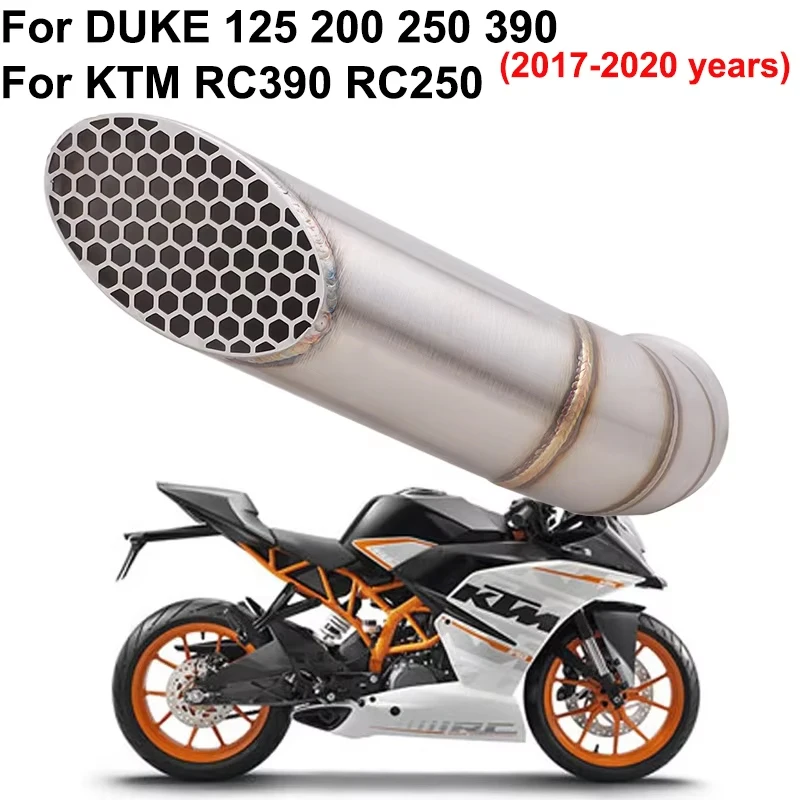 For KTM Duke 390 250 200 125 Rc390 Rc250 2017 - 2020 Motorcycle Hidden Exhaust Middle Link Pipe Muffler Modify Bike Escape Moto