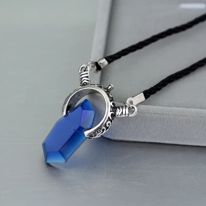 Dmc Devil May Cry 5 Dante Pendant Necklace Red Blue Gem Cosplay Necklaces Long Rope Chain Vintage Gifts