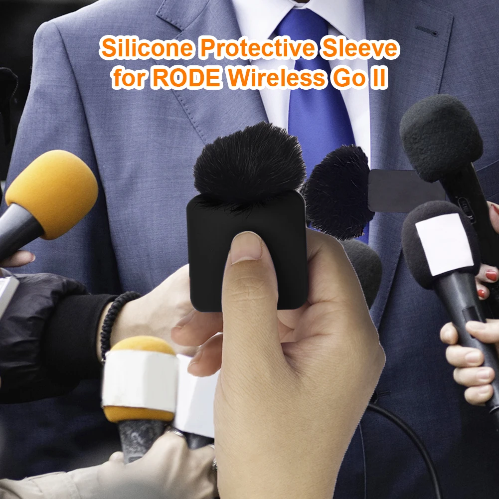 3pcs/set Silicone Microphone Case for RODE Wireless Go II Microphone Anti-collision Protective Cover Microphone Accessories