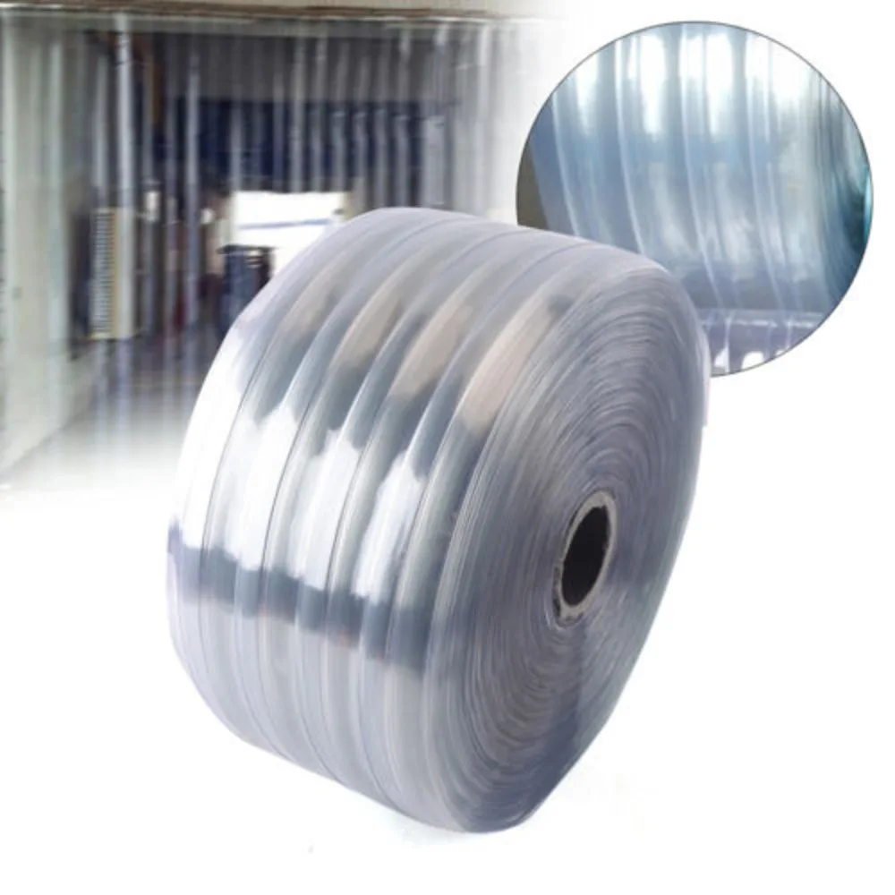 One Roll PVC Plastic Strips Curtain 164feet*7.8in Vinyl Door Strip Widely Use Antistatic Door Curtain Environmentally Friendly