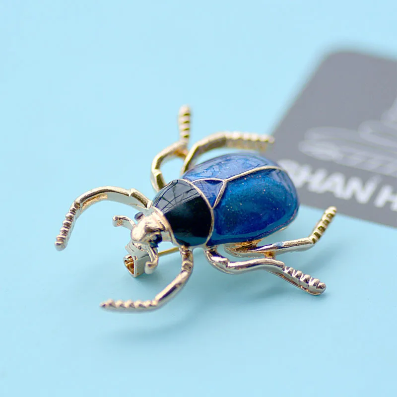 New Funny Scarab Metal Brooch Cute Color Beetle Bugs Insect Brooches Children Women Party Costume Accessories Gift