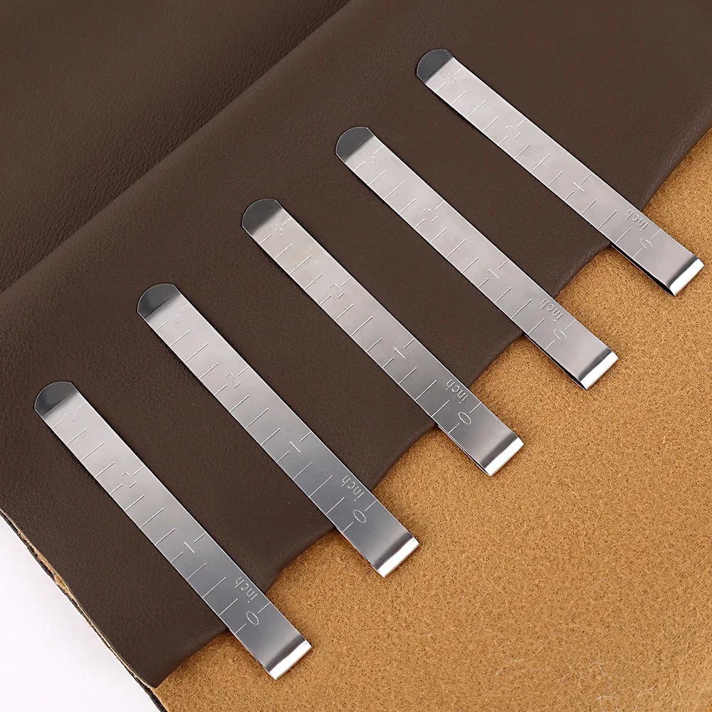 Stainless Steel Sewing Clips Hemming Ruler Clip Machining and Hand Sewing Fixing Ruler Clothing Stitching Pinning Marking Tool