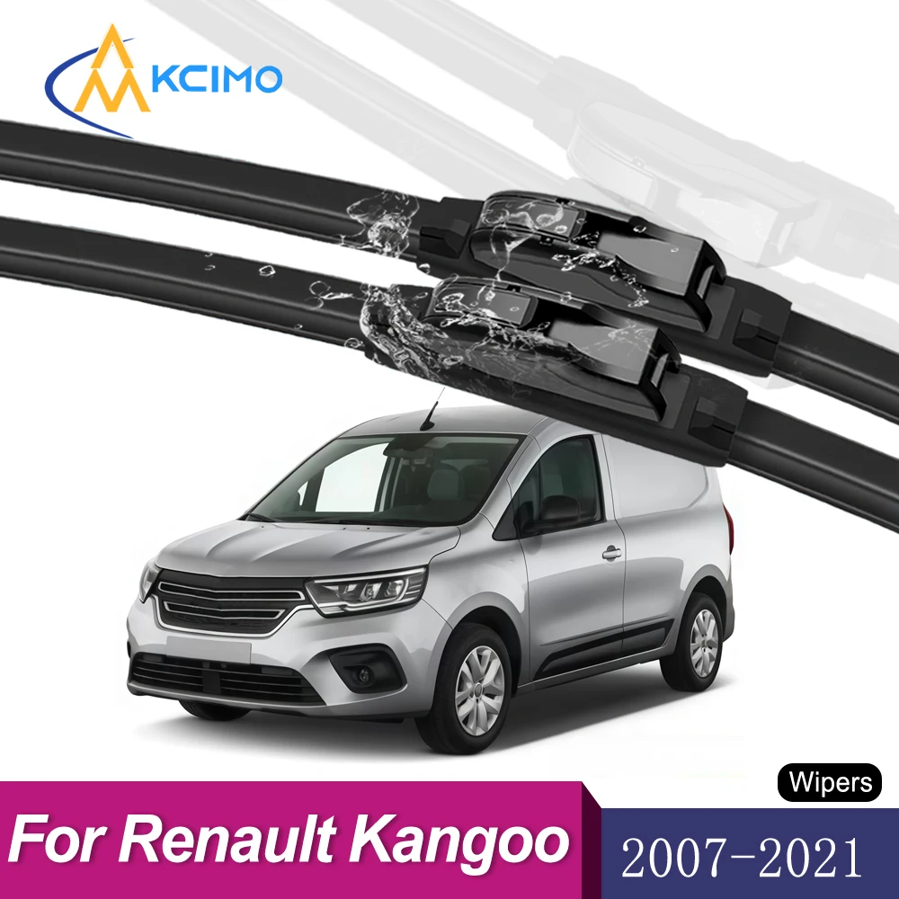 

Set of 2 Durable Windshield Wipers For Renault Kangoo X61 FW/KW 2007-2021 All-Season, Streak-Free Cleaning Front Wiper Blades