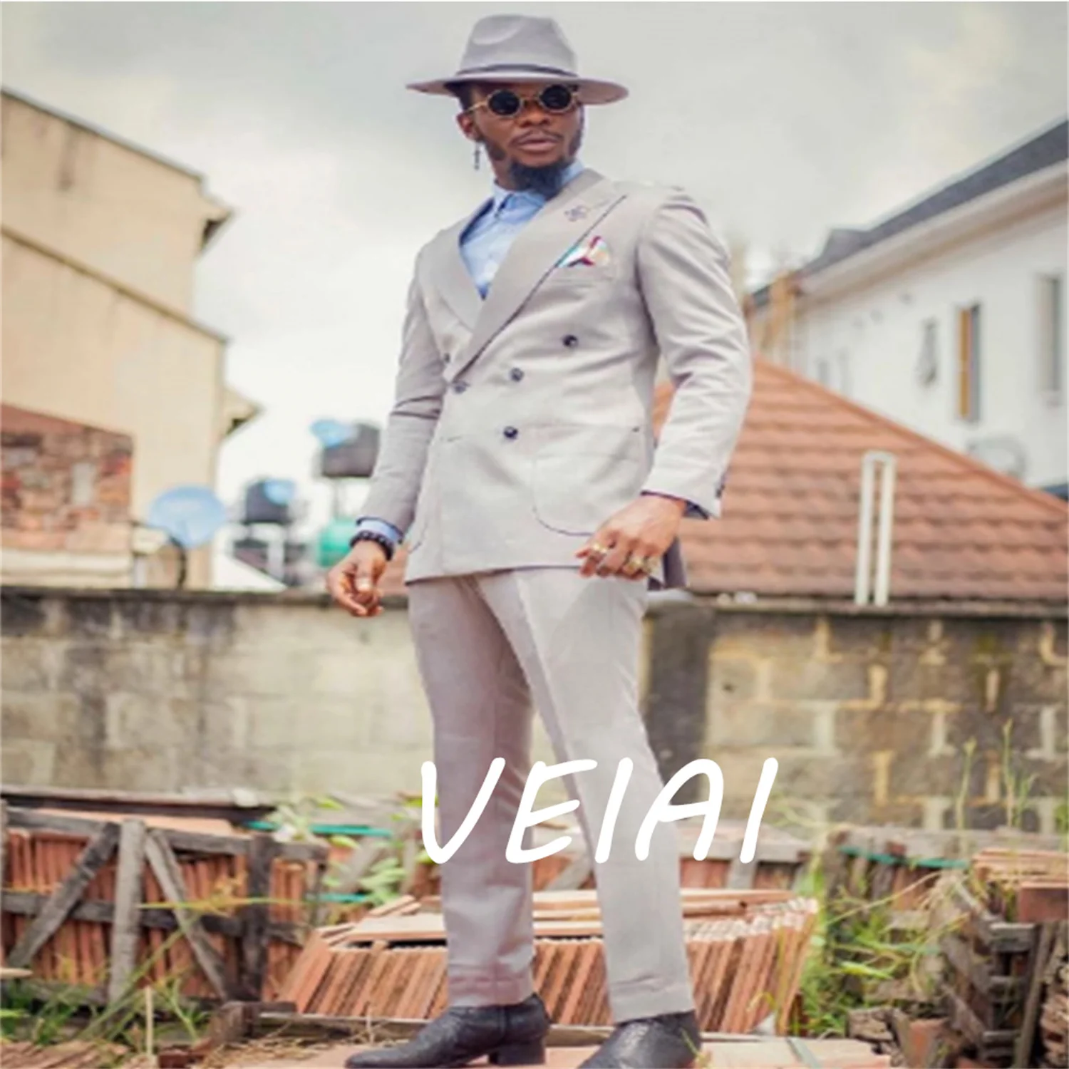 

CustomizedWhite Casual Men Suits Wedding Tuxedos Groom Wear Notched Lapel Man Suit Blazer 2PCS(Jacket+Pants) Bridegroom Sets Gro