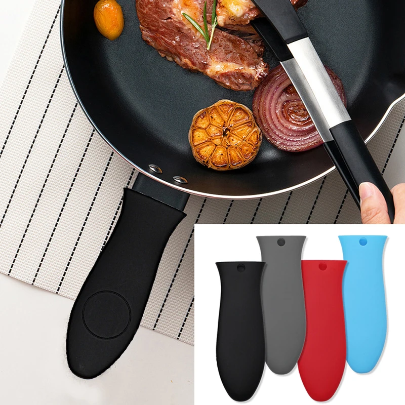 Non-Slip Silicone Pot Handle Holder Dismountable Cookware Parts Potholder Cast Iron Skillet Grip Sleeve Cover Pots Pans Handle