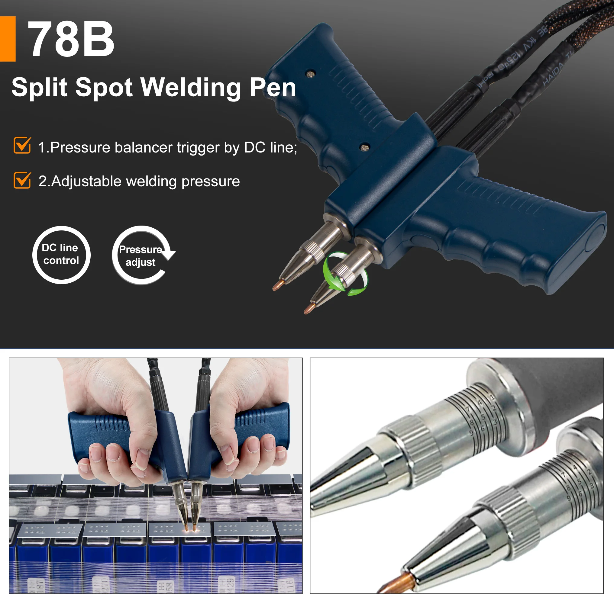 

78B Multiple Patented Spot Welding Pen Handheld Spot Welding Pen for CATL Battery Match 801H/811A/811H Spot-Welding Machine
