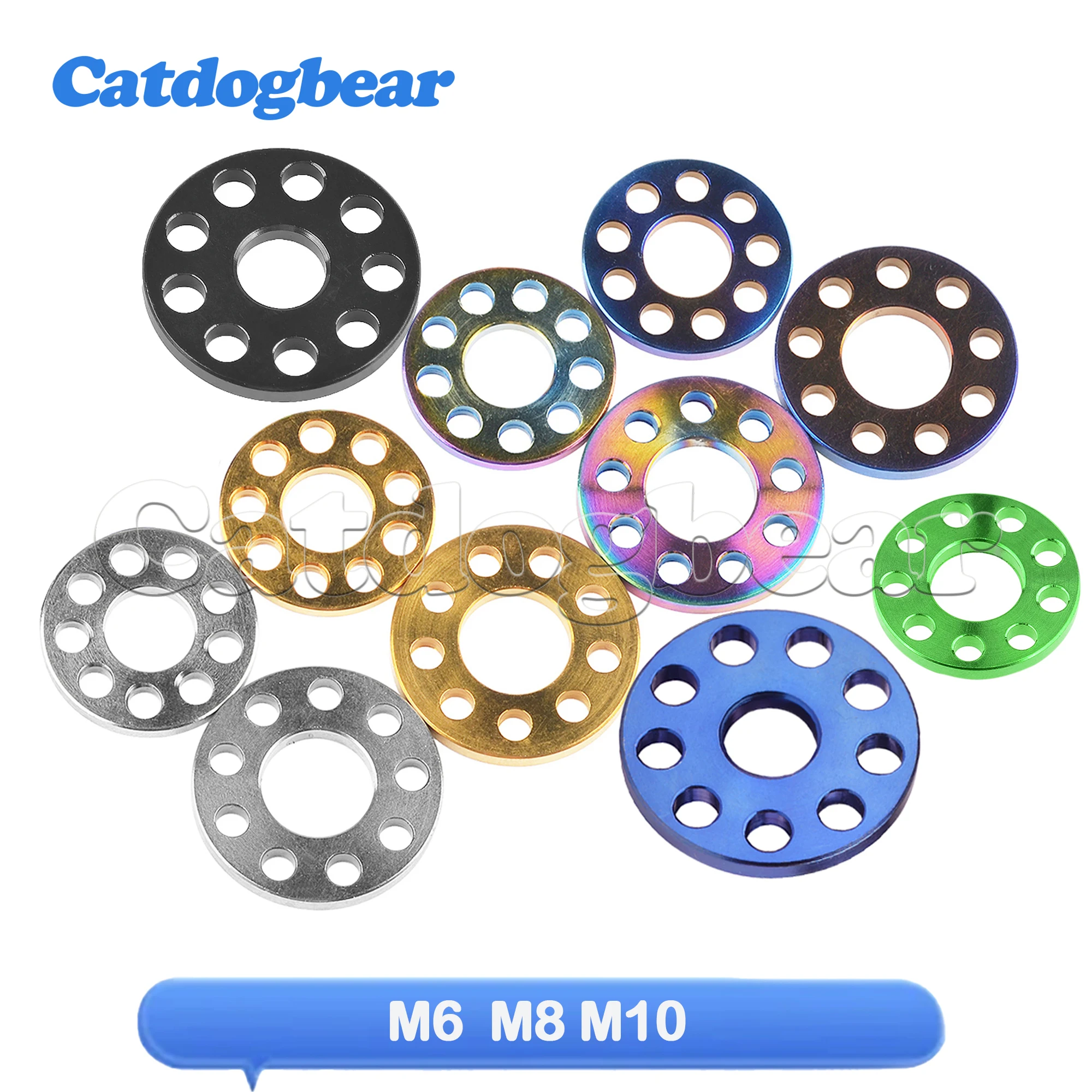 

Catdogbear M6 M8 M10 Ti 9 пористые девять отверстий шайбы титановые просверленные прокладки для мотоцикла аксессуары