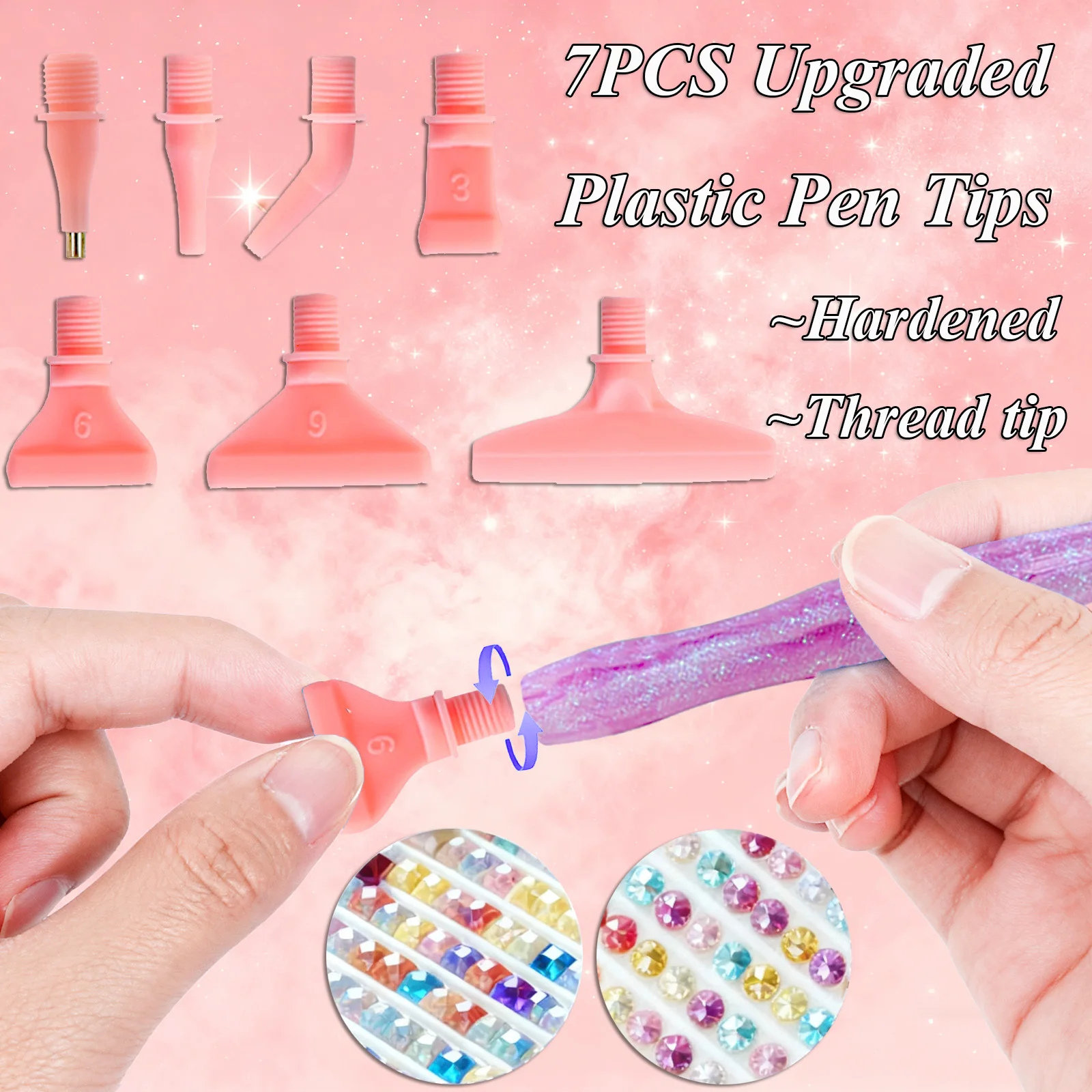 5D الراتنج الماس اللوحة القلم مع 7 قطع البلاستيك استبدال رؤساء القلم نقطة الحفر أقلام DIY بها بنفسك الحرف الفنية الماس اللوحة #3