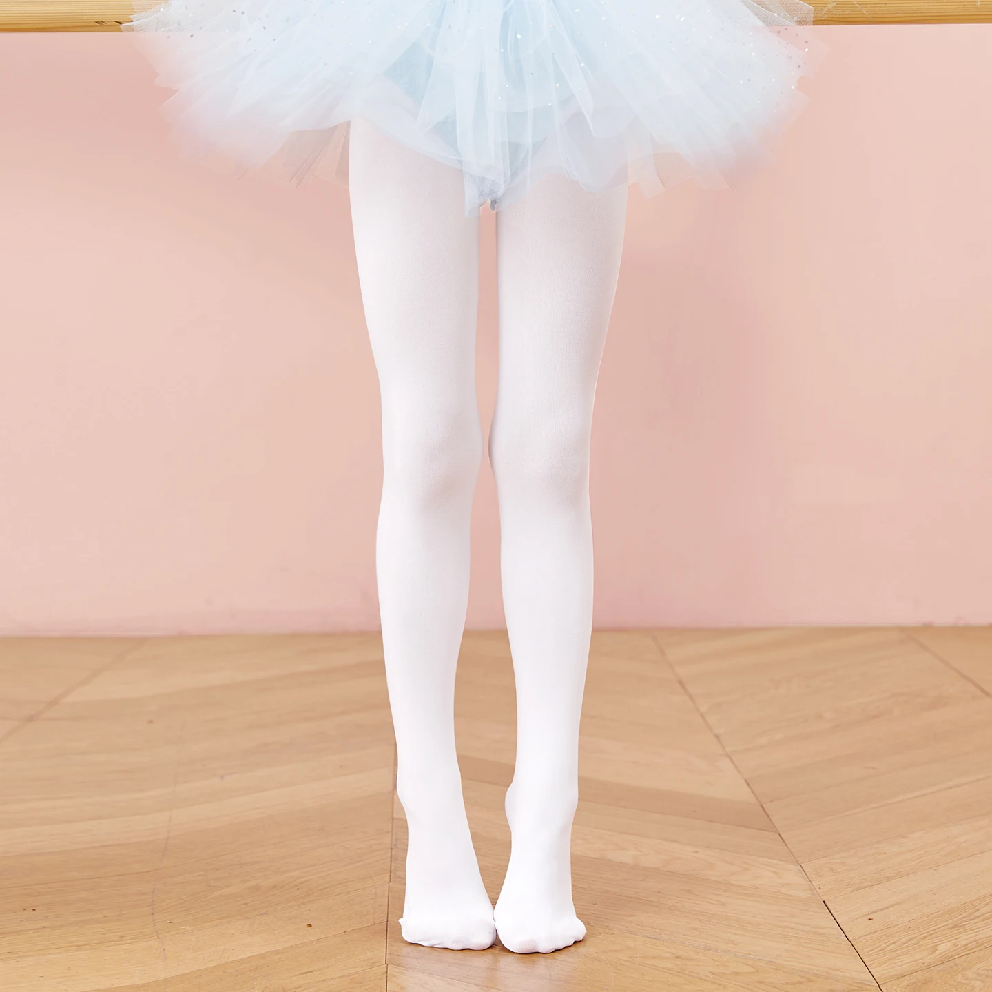 Ivoogle ارتفاع الخصر بلون الجوارب 90D لينة الباليه طماق الرقص الطلاب المدرسة القدمين ضيق للطفل