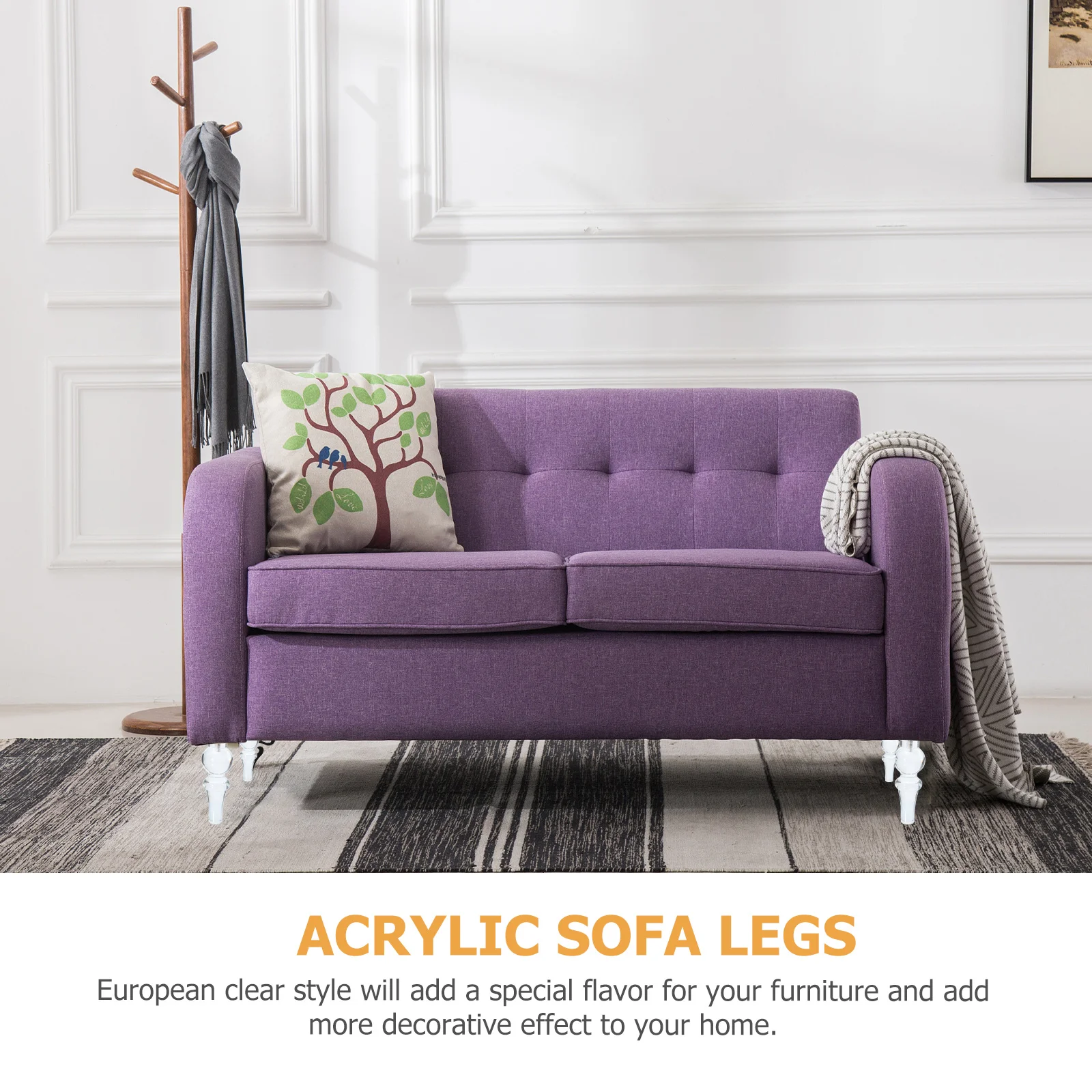 1Pcs Premium Crystal Sofa Support Legs Sturdy Transparent Acrylic Furniture Legs Cabinet Replacement Table Chair Feet