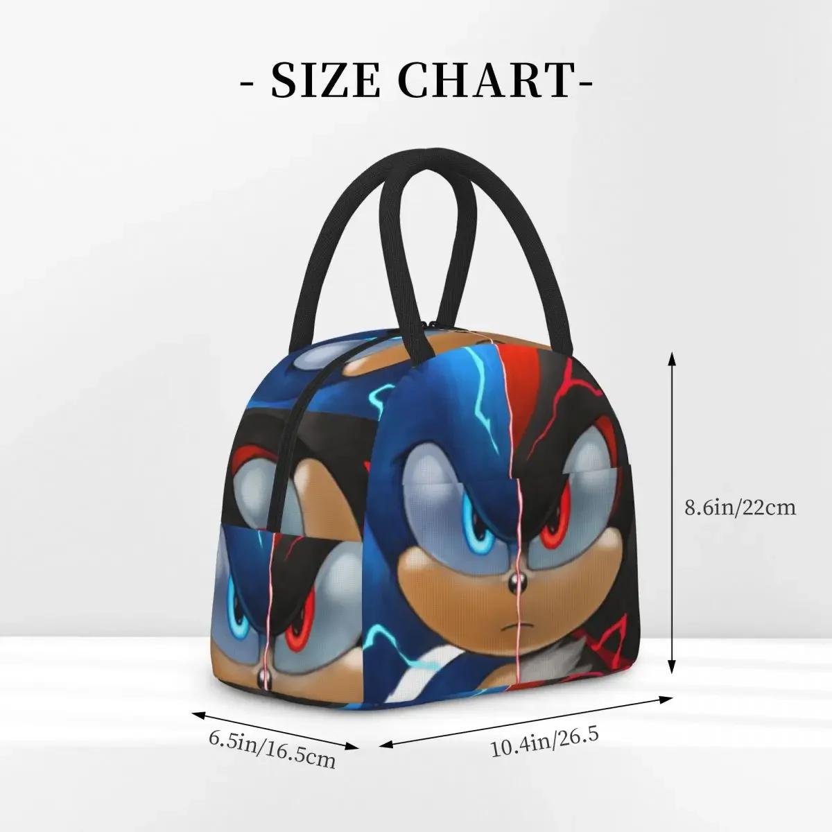 Sonic Shadow Insulated Lunch Bag for Women Children Leakproof Food Boxes Thermal Lunch Box Tote
