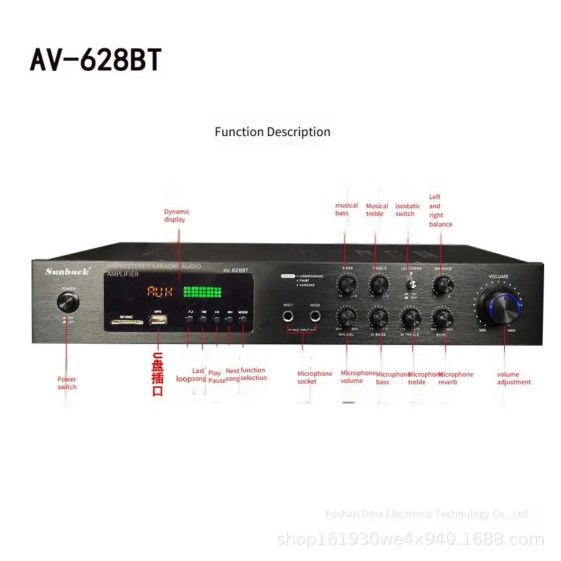 Bluetooth Sound Speaker Amplifier Stereo Audio Amplifier Audio Stereo System Components Ultra-heavy Bass High Power